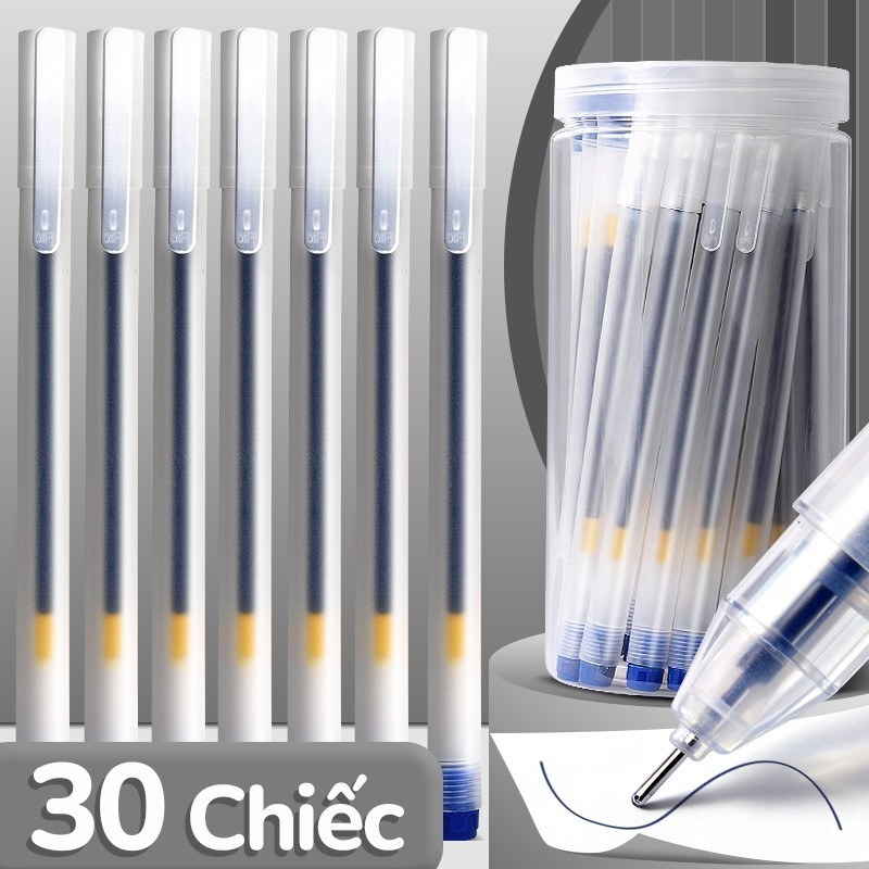 Set 30 Cây Bút Gel 0.5mm – Bút Bi Mực Đen Đậm, Viết Êm Tay, Phù Hợp Cho Học Sinh Và Văn Phòng