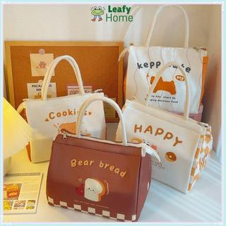 [Giao hàng từ Việt Nam] Hộp cơm trưa LEAFYHOME, Túi cơm trưa giữ nhiệt lớn di động, Túi Tote hoạt hình đa năng dễ thương Túi đựng thực phẩm dành cho nữ Cô gái trẻ em
