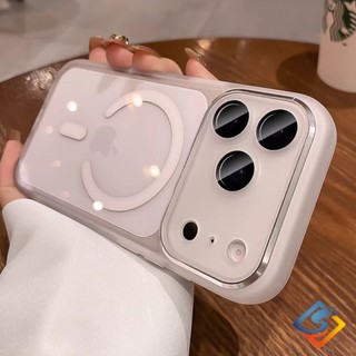 Ốp Điện Thoại Từ Tính Trong Suốt 6D Sang Trọng Cho iPhone 17Pro Max 12 13 14 15 16 Pro Max PC Vỏ Chống Sốc Có Vỏ Bảo Vệ Camera