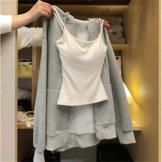 Áo yếm màu xám slim fit có đệm ngực, mặc bên ngoài thoáng mát mùa hè