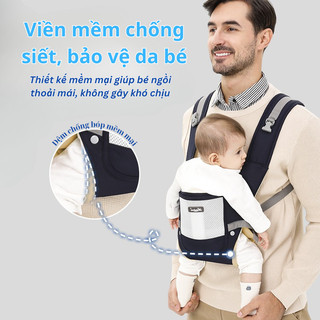 Địu Em Bé Chống Gù Với 9 Tư Thế Nhẹ Nhàng Myd.23 Chất Liệu An Toàn Thoáng Khí Cho Bé Từ 0-36 Tháng