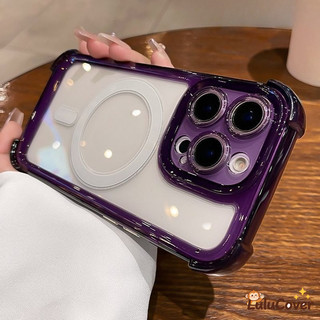 Vỏ Trong Suốt Từ Tính Cho iPhone 17 Air 16E 16 15 14 + 13 12 Mini 11 Pro Max XS Max X XR 8 7 6 6S + Ốp Điện Thoại Kinh Doanh Trong Suốt Mềm Bốn Vỏ Chống Sốc