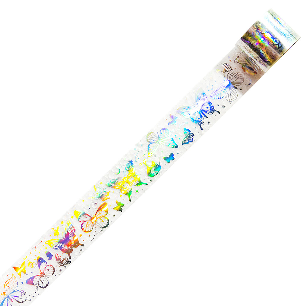 Twilight Galaxy Mirror Series Băng PET Flash Laser DIY Sổ tay Trang trí Chất liệu Nhãn dán chu kỳ 1YO7