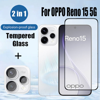 2 trong 1 OPPO Reno 15 9D Kính Cường Lực Bảo Vệ Màn Hình Cho OPPO Reno 14F 14 Pro 13 12 11 F 12F 11F 5G Với Ống Kính Máy Ảnh Phim