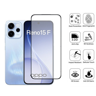 2 trong 1 OPPO Reno 15F 9D Kính Cường Lực Bảo Vệ Màn Hình Cho OPPO Reno 15 15 Pro 14F 14 13 12 11 F 12F 11F 5G Với Phim Ống Kính Máy Ảnh
