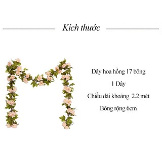 Hoa hồng giả dây leo decor phòng khách - Hồng leo giả cao cấp trang trí tết cho tường nhà, quán cafe thêm phần sinh động