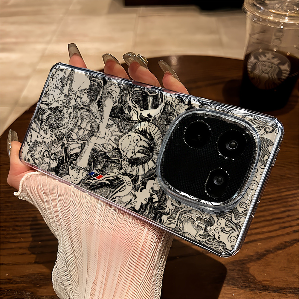 Dành Cho IQOO 15 / 13 / 12 Neo 11 / Neo 10 Z9 Z10 Turbo Pro One Piece Luffy Phác Thảo Mỏng Vỏ Điện Thoại Mềm iQOO Neo 9 Z9X Z8X ‌Ốp lưng trong suốt Bảo vệ Camera Vỏ iQOO chống sốc
