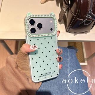 Tối Giản Sóng Lấp Lánh Bột Sang Trọng Tai Mèo Nước Kim Cương 2 Trong 1 Ốp Lưng 17 Thích Hợp Cho iPhone 17 Pro Max Apple 17 Pro Túi Khí Chống Rơi Vỏ Điện Thoại Vỏ Bảo Vệ