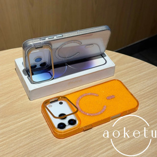 Ốp điện thoại từ tính giá đỡ ống kính lấp lánh sang trọng phù hợp cho iPhone 13 14 15 16 17 Pro max trong suốt tất cả các ốp lưng chống rơi