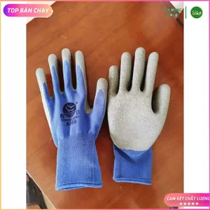 Bịch 12 Đôi Găng Tay Phủ Sơn Đen Sần 389, Găng Tay Phủ PU 388, Găng Tay Lao Động