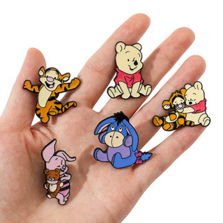 5 Cái / bộ‌ Dễ Thương Winnie the Pooh Hợp Kim Nhỏ Giọt Dầu Thổ Cẩm Tigger Piglet Pin Huy Hiệu‌ Pin trang trí
