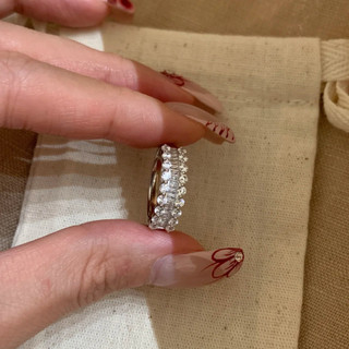 Châu Âu Mỹ ins Phong Cách Mới Zircon Full Kim Cương Hàng Nhẫn Nữ