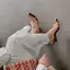 Giày Sandal Đế Bằng Nêm Cao Cấp Nữ Tinh Tế Mũi Nhọn Sang Trọng Giữa Gót Tất Cả Trận Đấu26040109