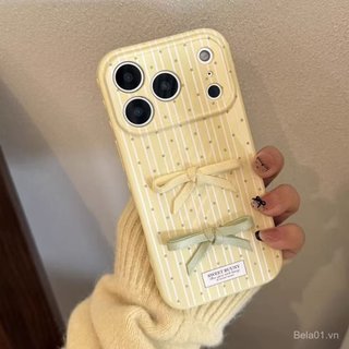 Ốp Điện Thoại Thích Hợp Cho iPhone Phong Cách Hàn Quốc ins Bow Thích Hợp Cho iPhone17Promax Ốp Điện Thoại 16 / 15 / 14 Love Edge 13 Chống Sốc 12 / 11 Vỏ Bảo Vệ DTUP