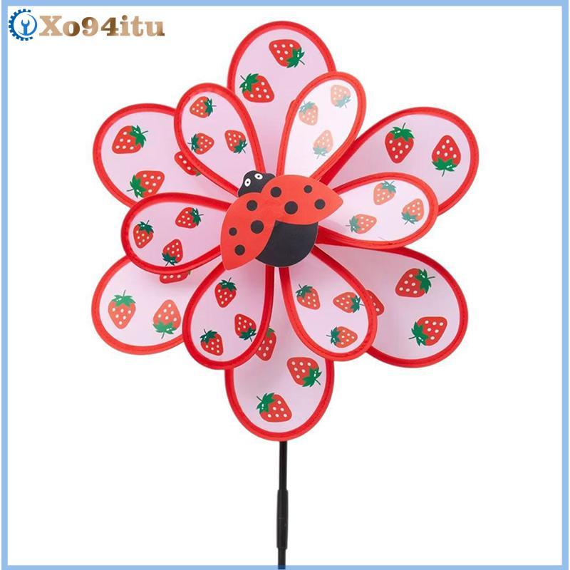 XOITU 1 Chiếc Ngoài Trời Hai Lớp Cối Xay Gió Màu Đồ Chơi Trẻ Em Nhiều Màu Sắc Gió Spinner Nhà Trang Trí Sân Vườn Công Viên Cảnh Quan Trang Trí VN
