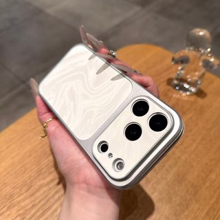 Ốp điện thoại Acrylic họa tiết gợn sóng nước mạ điện cho iPhone 17Pro Max 13 14 15 16 Promax Vỏ điện thoại di động nam nữ chống sốc