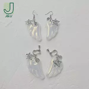 Bông tai đôi cánh thiên thần Y2K dành cho nữ, chất liệu nhựa, phù hợp làm quà tặng và trang sức dự tiệc thời trang