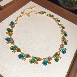 Bông tai và vòng cổ giọt nước zircon, thiết kế tinh tế và độc đáo