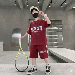 Bộ cộc tay bé trai chất cotton. Bộ đồ mùa hè bé trai 18-52kg.Quần áo hè bé trai mẫu chữ SLEEP . NL22