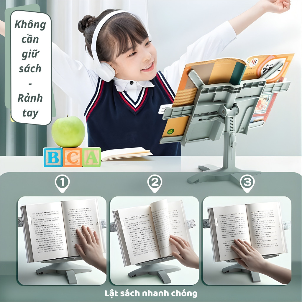 Giá đỡ đọc sách đa năng điều chỉnh góc cao cấp,kệ giữ sách học tập,đọc sách viết bài tiện lợi