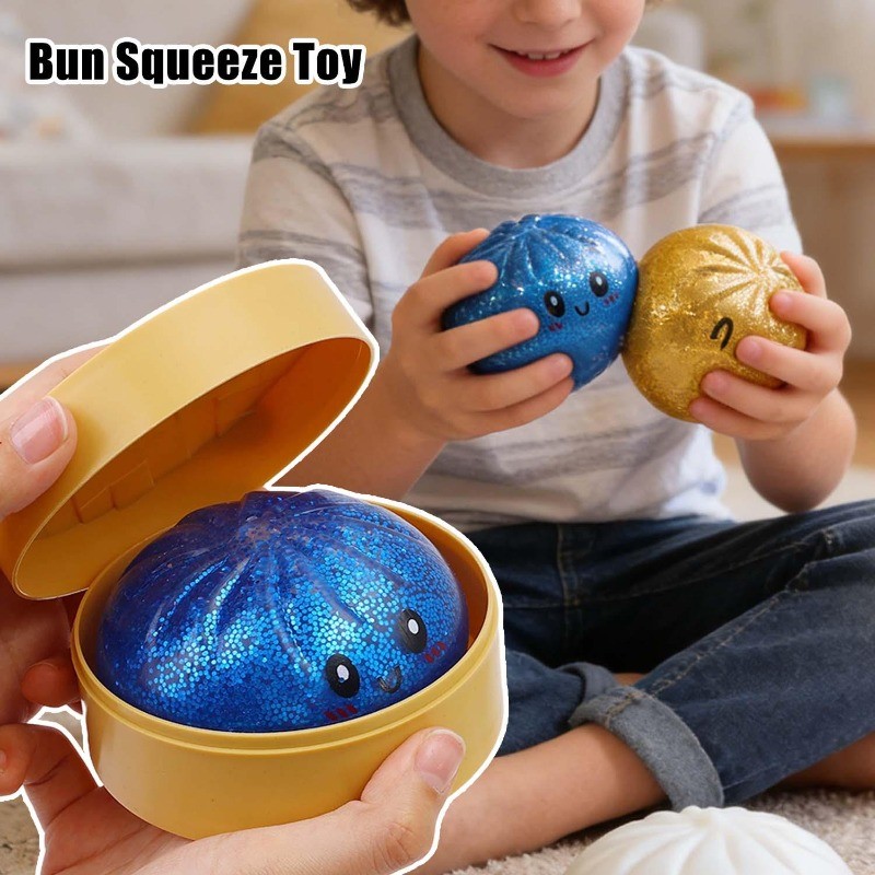 Phô mai đáng yêu Giảm căng thẳng Đồ chơi giác quan- Đồ chơi bóp thư giãn tay- Trang trí máy tính để bàn văn phòng Kawaii- Đồ chơi Bun hấp nụ cười