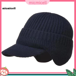 Mũ mùa đông unisex màu trơn, bảo vệ tai và giữ ấm, co giãn tốt chống lạnh cho người lớn