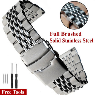Cao Cấp 3D Cut - Jubilee Cong End Dây Đồng Hồ Thép Không Gỉ Chắc Chắn 20mm 22mm 7-Link Vít Liên Kết Có Thể Điều Chỉnh Dây Đeo Đồng Hồ Kim Loại Vòng Tay Cho Nam Thể Thao Lặn Diver