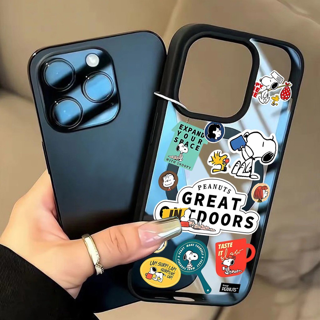 ốp lưng iphone Móc khóa Snoopy chống rơi nam châm Cho Iphone 17 14 15 16 7 xs xr 13 11 12 Pro Max Plus