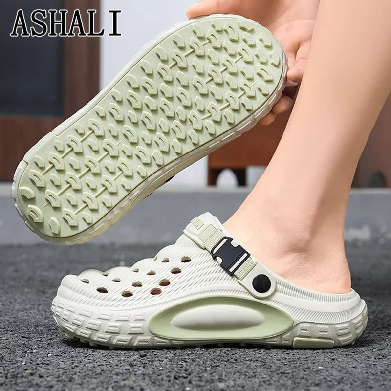 ASHALI 2026 Phong Cách Mới EVA Chống Trơn Trượt Đế Cao Su Đế Dày Dép Trong Nhà Phòng Tắm Giày Đi Biển Ngoài Trời