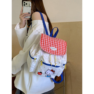 Hoạt Hình Mèo Đỏ Trắng Kẻ Sọc Flap Ba Lô Hàn Quốc Chấm Bi Cô Gái Trái Tim Ba Lô Nhỏ Giá Trị Cao Thường Ngày Túi 26.4.10 G8PV