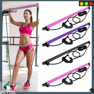 Đèn gyms gia đình - Dụng cụ Pilates bar với dây kháng lực giúp tập luyện toàn diện, cải thiện sức mạnh và kéo dài cơ bắp chân, thu gọn vòng eo tại nhà
