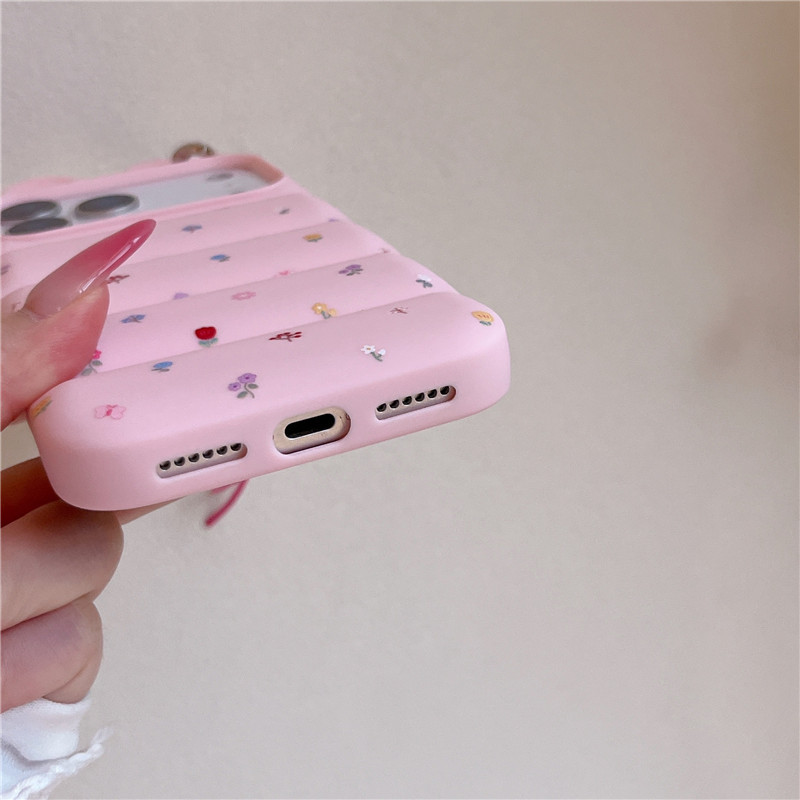 IPhone 17 Pro Max Tai ba chiều Họa tiết in hoa với họa tiết hoa Vỏ điện thoại chất liệu TPU