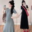 Trang phục bà bầu mùa hè Slimer Look Hot Mom Váy dệt kim thời trang