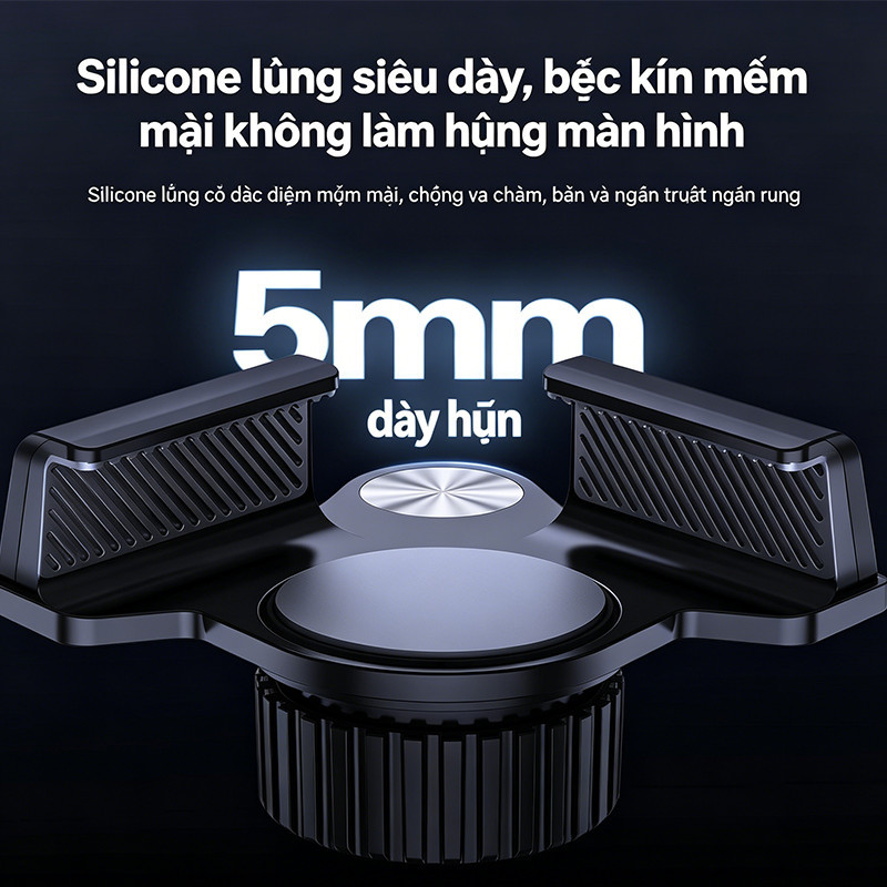 Giá Đỡ Điện Thoại Ô Tô Từ Tính Xoay 360° - Tự Động Màn Hình Dọc/Lật Ngang, Lực Hút Cực Mạnh, Gắn Bảng Điều Khiển
