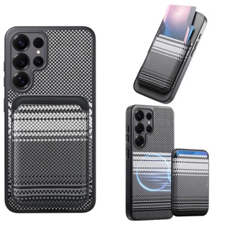 Vỏ điện thoại bằng da sang trọng cho Samsung Galaxy S26 S25 S24 Ultra Plus Vỏ có giá đỡ thẻ có thể tháo rời từ tính