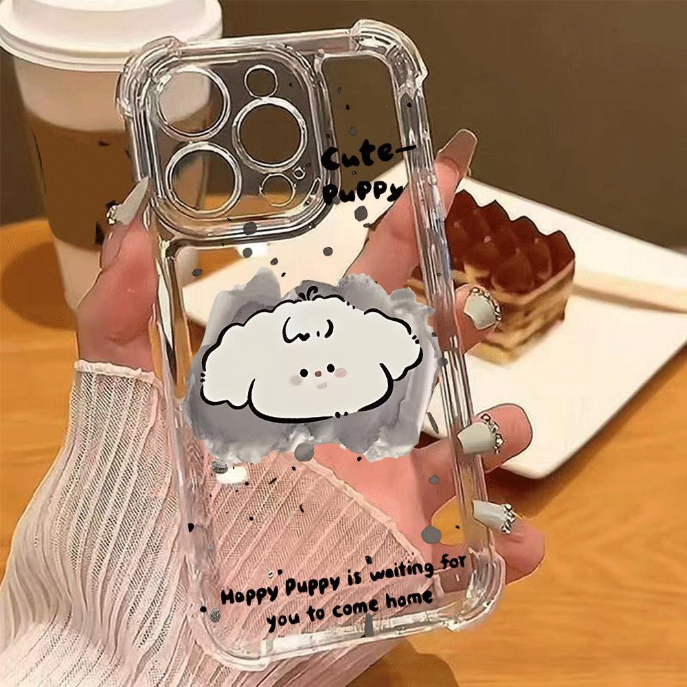Cloud Puppy cho trường hợp iPhone 17Air iPhone 16/15/14 Quad chống ngã
