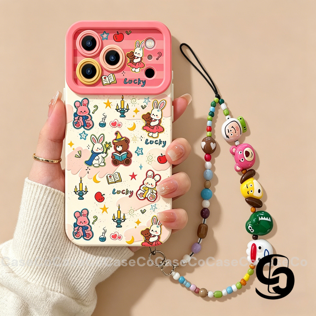 Ốp Lưng Cho Redmi 12C 15C 14C A5 13C 12 Redmi Note 15 14 12 11 13 Pro Poco C75 C85 Vỏ vòng tay thỏ hoạt hình dễ thương