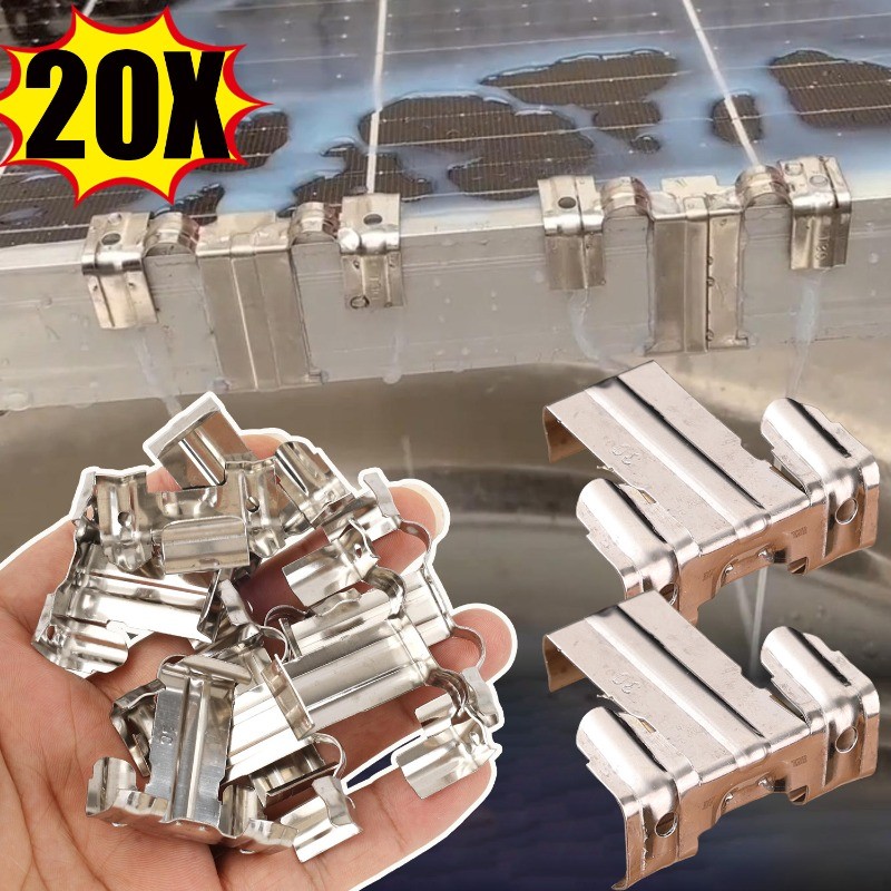 20 Kẹp thoát nước quang điện cho tấm pin mặt trời | Hệ thống dẫn hướng nước ngăn ngừa phản xạ ánh sáng | Hệ thống PV công nghiệp / dân dụng