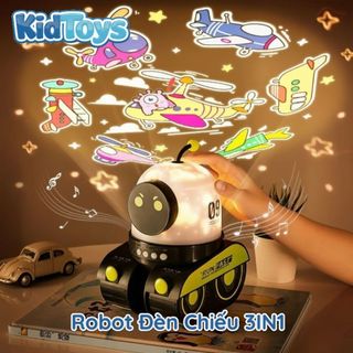 Robot đèn chiếu sao 3in1 Bluetooth – đèn ngủ trang trí phát nhạc cho bé