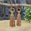 Dây chuyền gỗ phong cách bohemian vintage với viền mặt hình vòng tròn dài - Trang sức mới