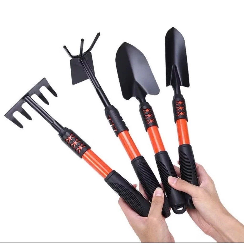 Bộ 4 món dụng cụ làm vườn tay cầm bọc cao su chắc chắn, siêu tiện dụng Dụng cụ Làm Vườn Trồng Cây