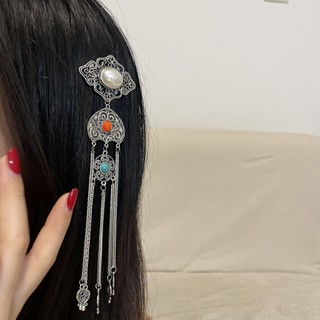 Phụ kiện tóc tua rua giả bạc phong cách dân tộc retro, phù hợp xu hướng thời trang hiện đại JT09