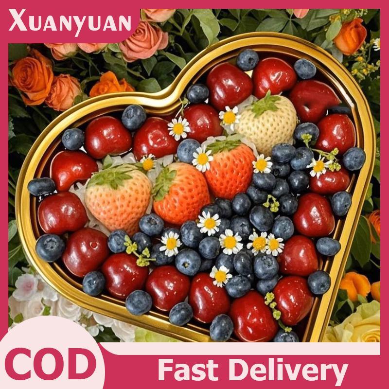 XUAN 10 Khay Phục Vụ Hình Trái Tim Có Nắp Trong Suốt Có Thể Tái Sử Dụng PET Ăn Nhẹ Trái Cây Sushi Phô Mai Salad Món Tráng Miệng Hộp Đóng Gói VN
