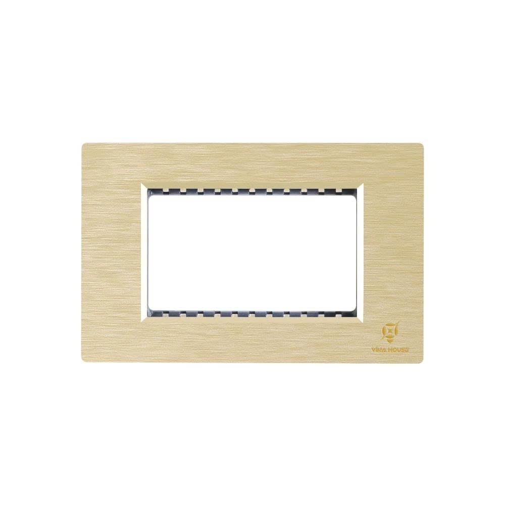 Mặt ổ cắm công tắc điện VinaHouse vỏ nhựa PC vàng sâm panh, bền đẹp, dễ lắp đặt, an toàn điện