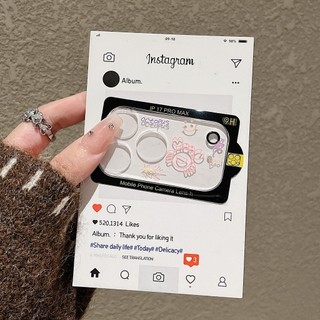 Phim hoạt hình Love Wave Dot Expression Lens Film cho iPhone17 Pro 17 Pro Max Vỏ bảo vệ ống kính tích hợp trong suốt chống sốc