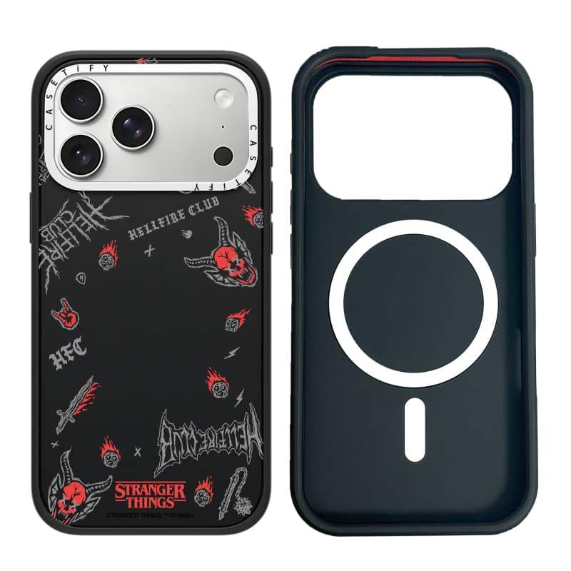 CASECASE X Stranger Things Miếng Dán Ốp Lưng Máy Ảnh Trắng Vòng Phiên Bản Mờ Đen Cứng Hút Từ Tính Tác Động Dành Cho Apple IPhone 13 14 15 16 17 Pro Max Air Plus Có Hộp
