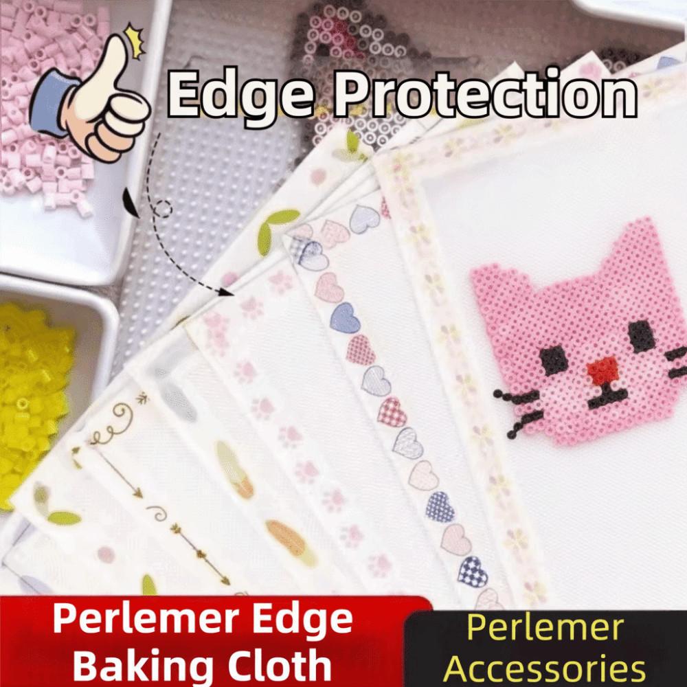 FUHUIOT 5 Hạt Perler Vải Nướng Bánh, Tấm ủi viền truyền ánh sáng cho hạt cầu chì, Giấy chịu nhiệt DIY chịu nhiệt Phụ kiện DIY