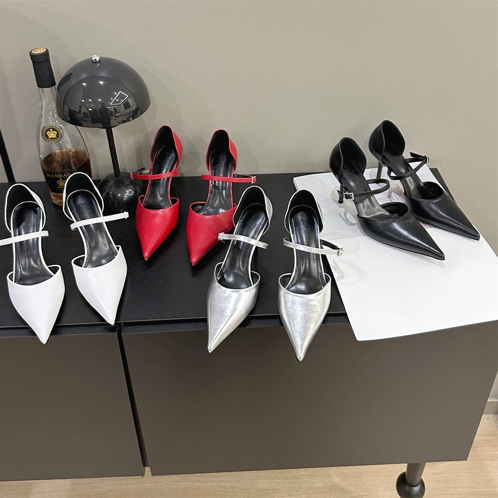 TT Phong Cách Hàn Quốc Mũi Nhọn Giày Sandal Cao Gót Nữ Mùa Hè Sang Trọng Giày Đơn