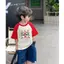 Baju kanak thun trung bình, bé trai bé gái, in hình Jixianglong, trẻ nhỏ ngắn tay, hợp dành cho bé