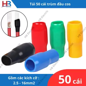 50 Mũ chụp đầu cos bằng nhựa PVC mềm, linh hoạt, cách điện, cách nhiệt chất lượng cao